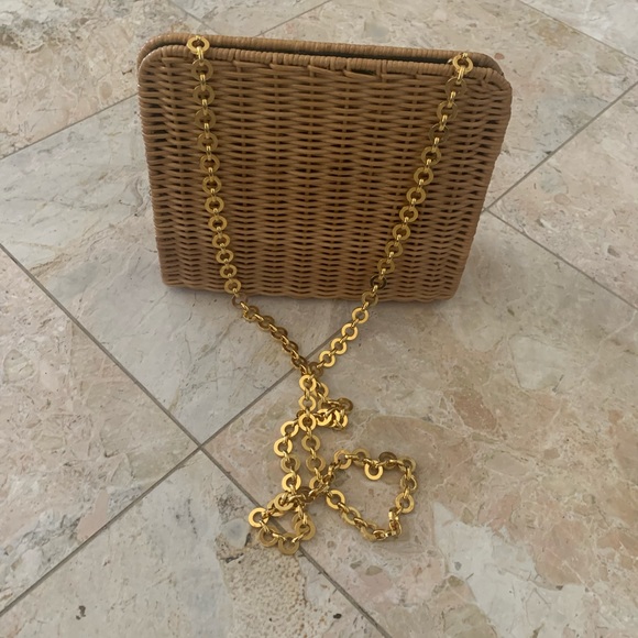 Preowned Authentic Vintage Salvatore Ferragamo Straw Crossbody Handbag - Picture 2 of 12